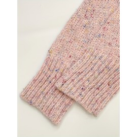 Plus Size, Women's Elegant Solid Color Round Neck Blouse - Loose Fit Long Sleeve Button-Front Jacket, Spring/Autumn Outerwear, Machine Washable Casual to Dressy Swe Coat ( Special Line)