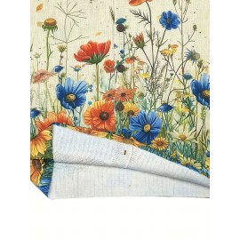 Women's Vibrant Floral Print Apricot Knit Cardigan Sweater - Button-Front Round Neck Casual Jacket, All-Season Versatile Layering Piece with Full-Body Floral Design, Hand Wash/Dry Clean, Sweater Cardigan, Spring Autumn Apparel, Elegant Knitwear, Quality Craftsmanship