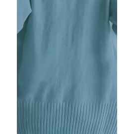 Elegant Oversized Long Sleeve Cardigan for Women - Solid Color, Medium Stretch, with Pockets, Fall/Winter Fashion, Plus Size, Pink