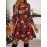 Women's Christmas Plaid Dress with Tartan Print & Snowflake Patterns - Long Sleeve A-Line Short to Mid-Length Holiday Party Dress (Red/Green/Black) - Machine Washable Winter Outfit for Xmas, New Year's Eve & Seasonal Events