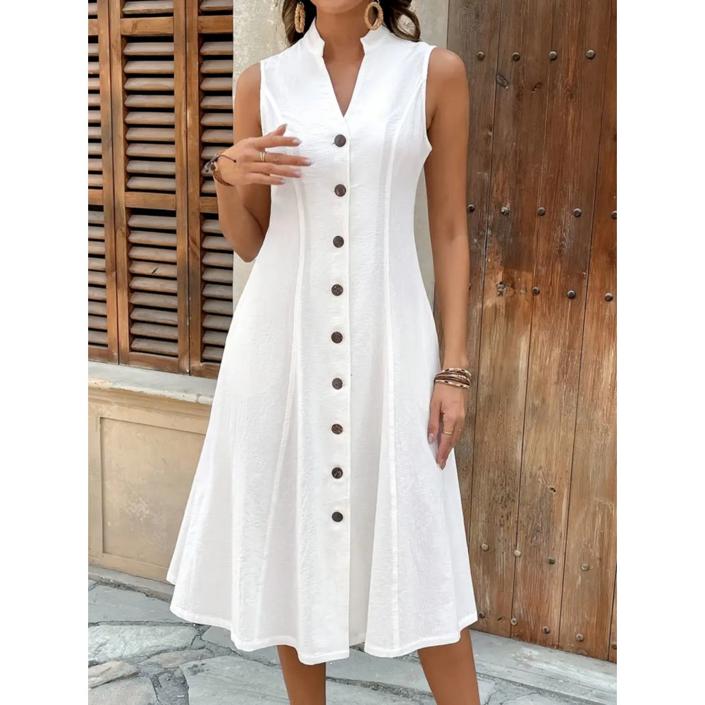 Women'S Elegant Sleeveless V-Neck Maxi dress - Formal & Casual long gown, A-Line Silhouette, Easy-to-Wear Everyday to Evening Outfits, Seasonal Fashion, Sophisticated Design, Quality Stitching, Stylish Outfit, Fashion Lovers, Versatile Outfit, Durable Stitching, Adult Clothing