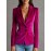 Women's Slim-Fit Blazer Jacket - X-Line Single-Breasted Suit Coat, Solid Color Professional & Party Wear, Hand Washable Fall/Winter Outerwear for Business Casual & Social Events (No Required) - Elegant Tailored Jacket for