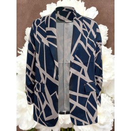 Women's Lightweight Blazer Suit Jacket - Short Office Blazer with Open Front & Single-Breasted, Loose Fit Long Sleeve Coat for Professional Work Attire, Blazer Suit (Machine Washable, All-Season) - OL Suit Essential for Spring/Fall