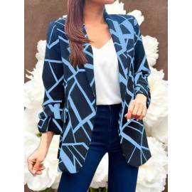 Women's Lightweight Blazer Suit Jacket - Short Office Blazer with Open Front & Single-Breasted, Loose Fit Long Sleeve Coat for Professional Work Attire, Blazer Suit (Machine Washable, All-Season) - OL Suit Essential for Spring/Fall