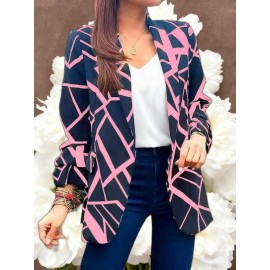 Women's Lightweight Blazer Suit Jacket - Short Office Blazer with Open Front & Single-Breasted, Loose Fit Long Sleeve Coat for Professional Work Attire, Blazer Suit (Machine Washable, All-Season) - OL Suit Essential for Spring/Fall